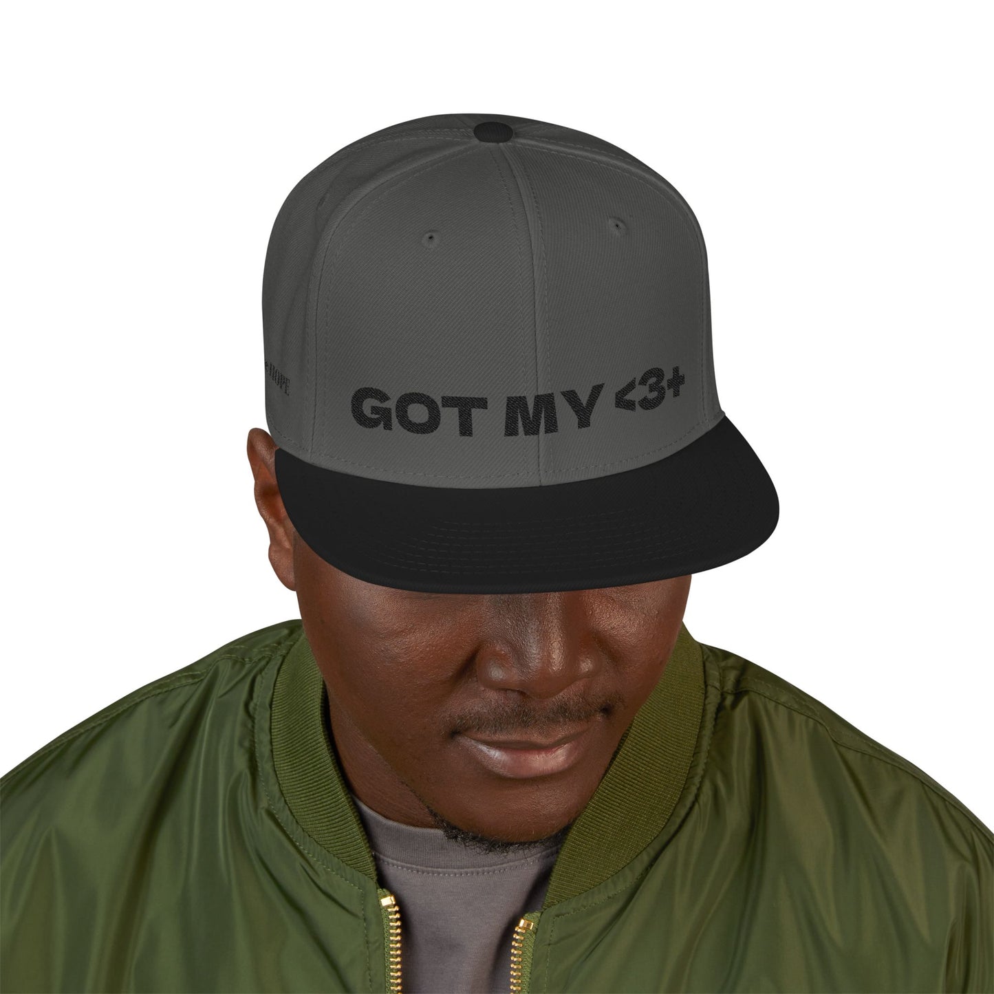"Got My <3 +" (Got My Heart Positive) Snapback Cap, Embroidered Hat, Casual Streetwear, Gift for Him/Her, (Many color variants)