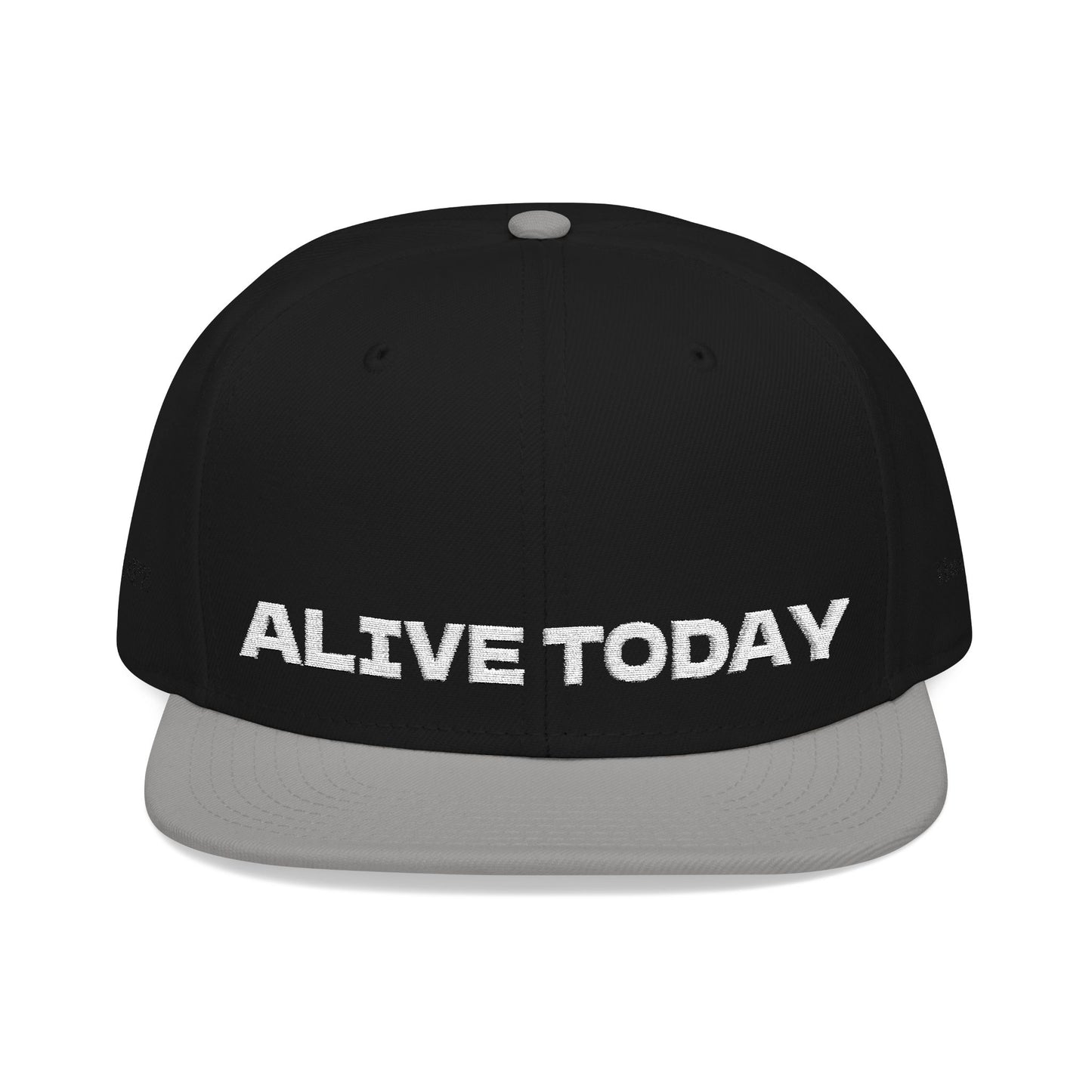 White Font "ALIVE TODAY" Snapback Cap, Embroidered Hat, Casual Streetwear, (Many color variants)
