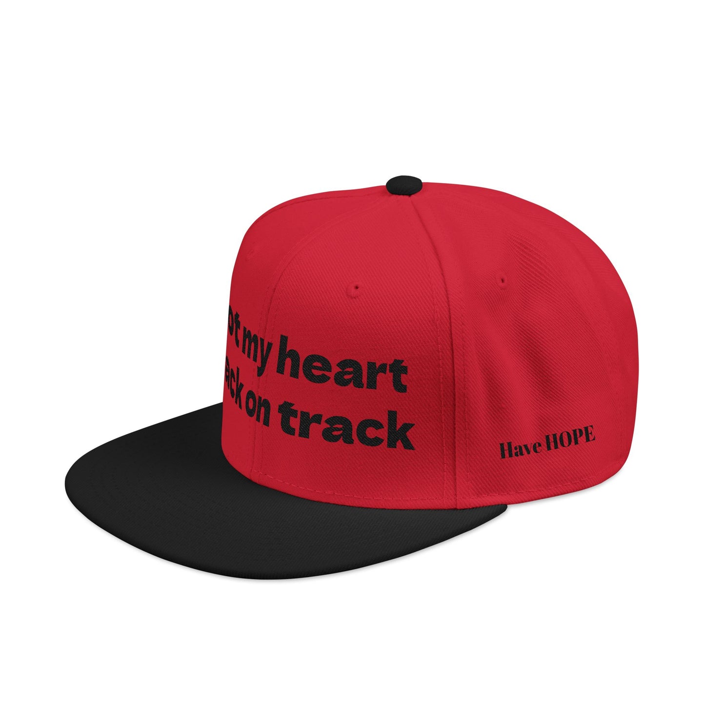 "Got my heart back on track" Snapback Cap, Embroidered Hat, Casual Streetwear, (Many color variants)