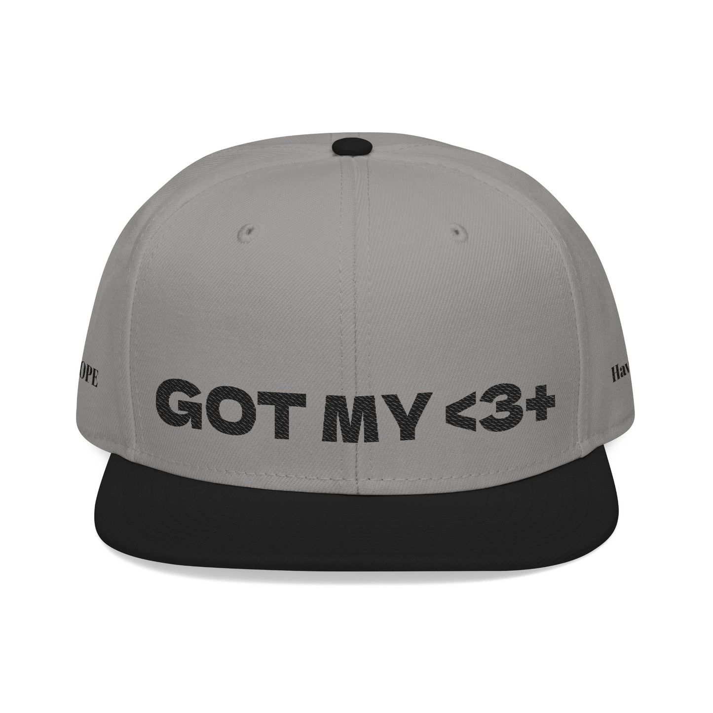 "Got My <3 +" (Got My Heart Positive) Snapback Cap, Embroidered Hat, Casual Streetwear, Gift for Him/Her, (Many color variants)