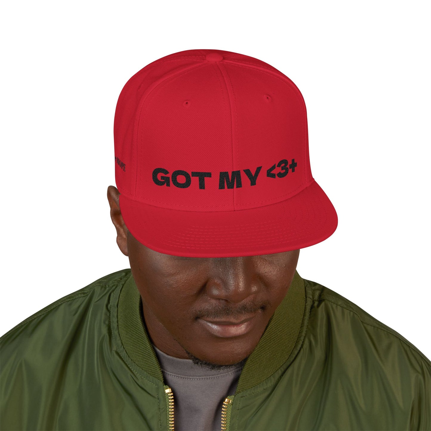 "Got My <3 +" (Got My Heart Positive) Snapback Cap, Embroidered Hat, Casual Streetwear, Gift for Him/Her, (Many color variants)