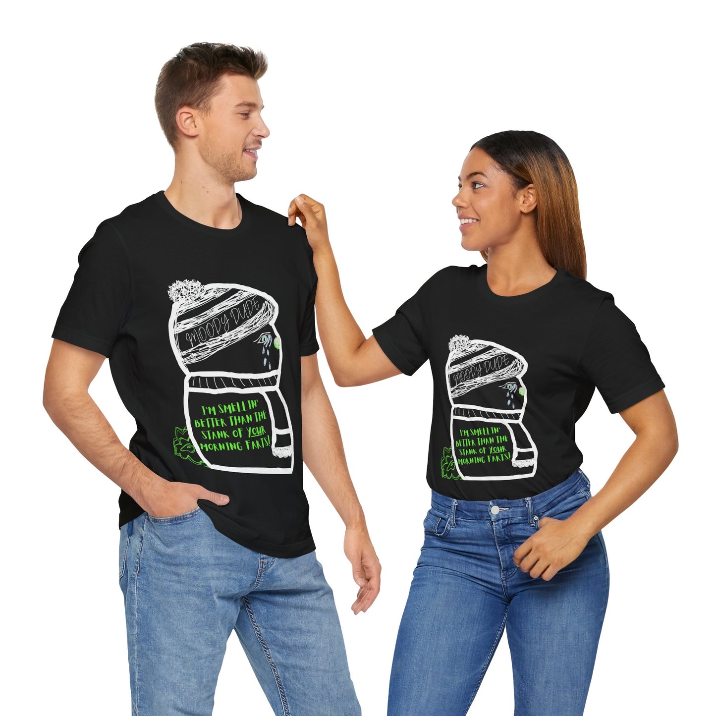 "I'm smellin' better than your morning farts!" -Stanky Atittude ( Coffee ) Monster Unisex Jersey Short Sleeve Tee