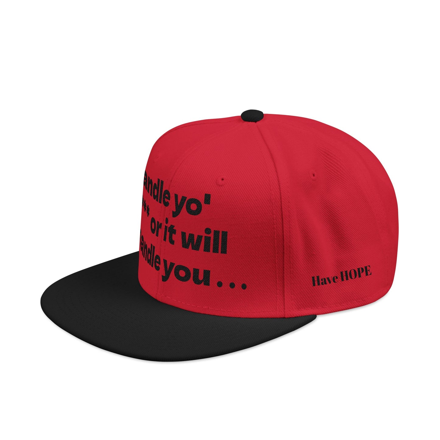 "Handle yo' s*** or it will handle you..." Snapback Cap, Embroidered Hat, Casual Streetwear, (Many color variants)