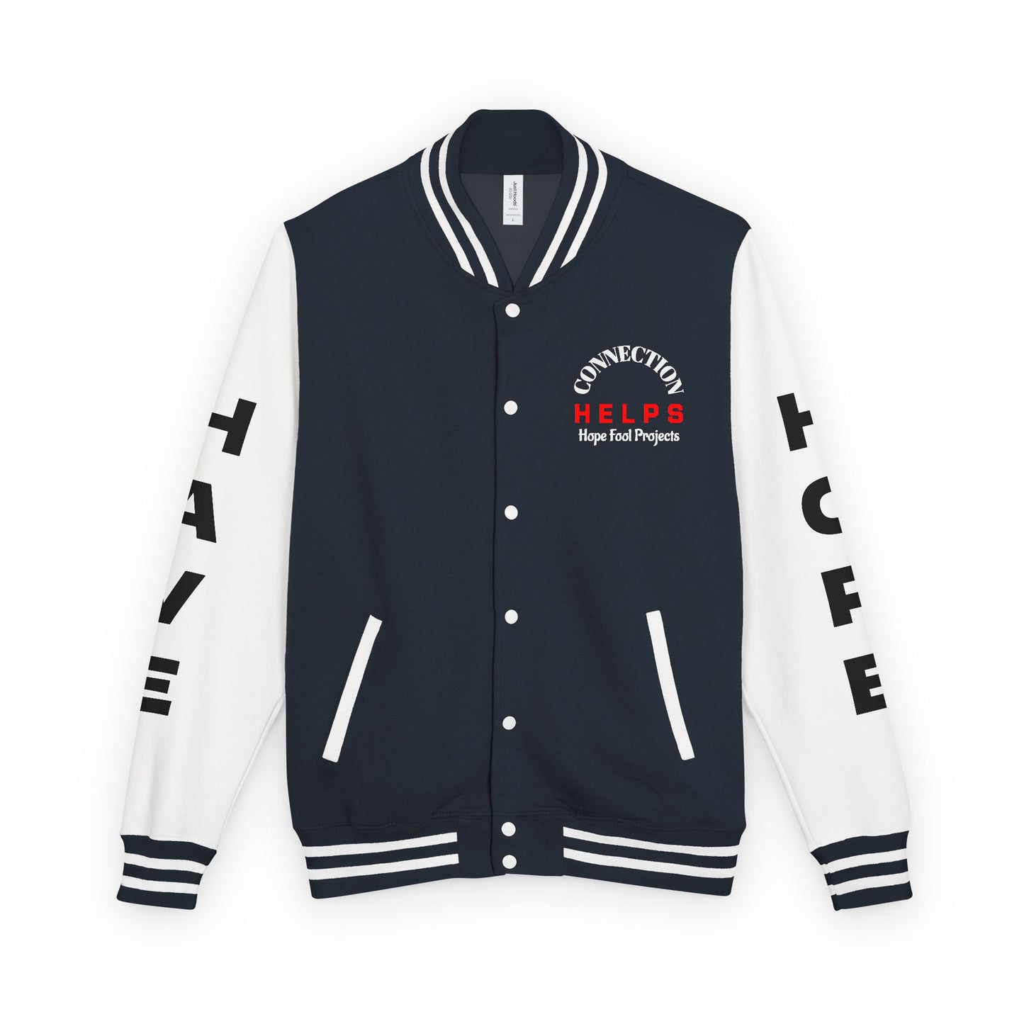 True Punk Have Hope Inspired Unisex Heavyweight Letterman Jacket - Empowering Message "This world ain't got s*** on you." Comes in many color variants!