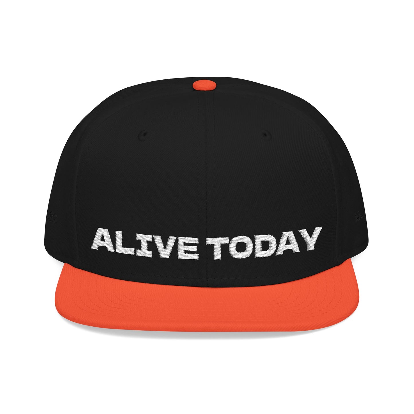 White Font "ALIVE TODAY" Snapback Cap, Embroidered Hat, Casual Streetwear, (Many color variants)