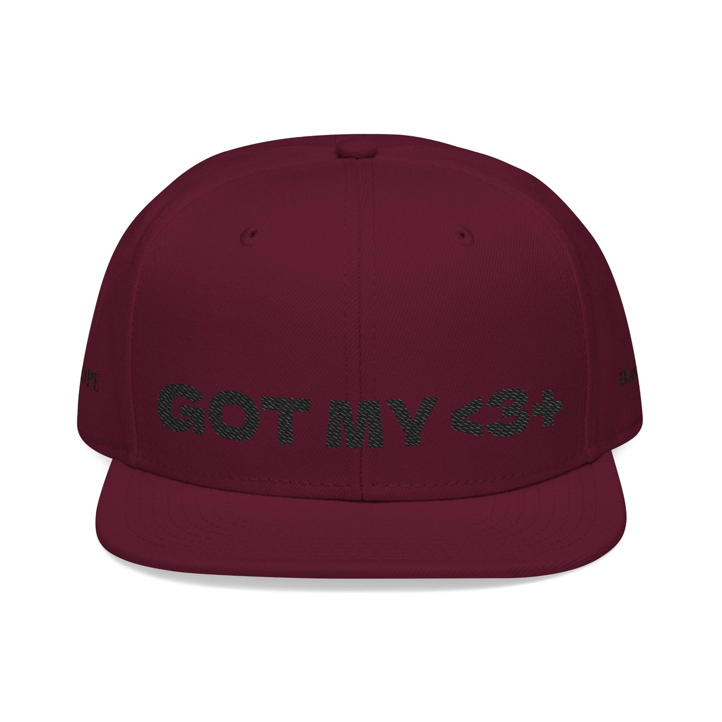"Got My <3 +" (Got My Heart Positive) Snapback Cap, Embroidered Hat, Casual Streetwear, Gift for Him/Her, (Many color variants)