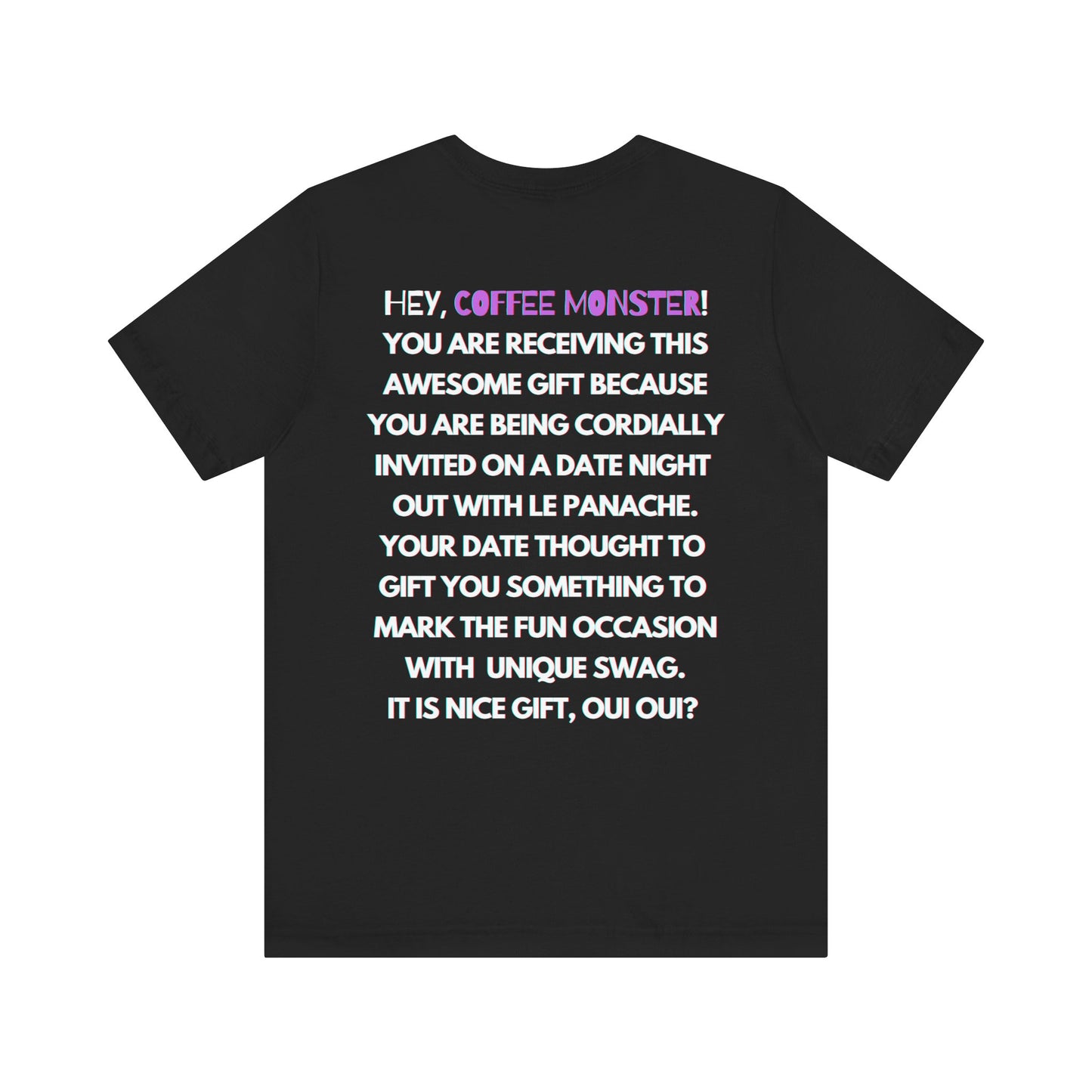 "I will twinkle le stache at you under the stars, oui oui?" -Rizz ( Coffee ) Monster Unisex Jersey Short Sleeve Tee