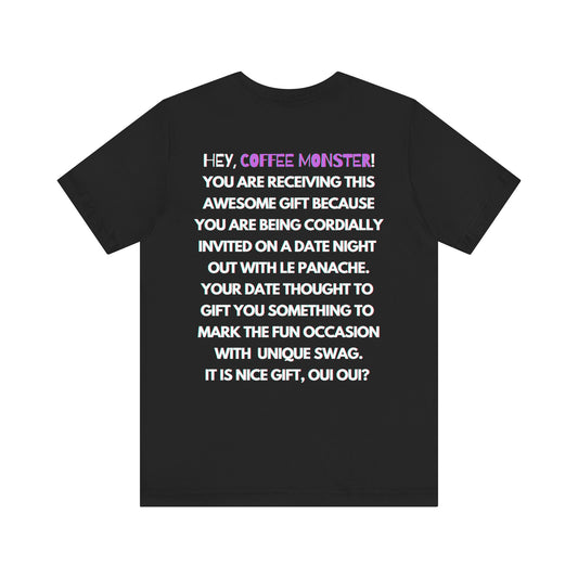 "I will twinkle le stache at you under the stars, oui oui?" -Rizz ( Coffee ) Monster Unisex Jersey Short Sleeve Tee