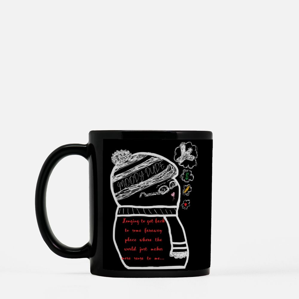 Longing Monster Black Coffee Mug 11oz - "Longing to get back to some faraway place where the world just makes more sense to me"