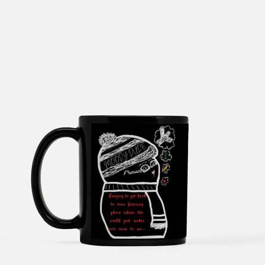 Longing Monster Black Coffee Mug 11oz - "Longing to get back to some faraway place where the world just makes more sense to me"