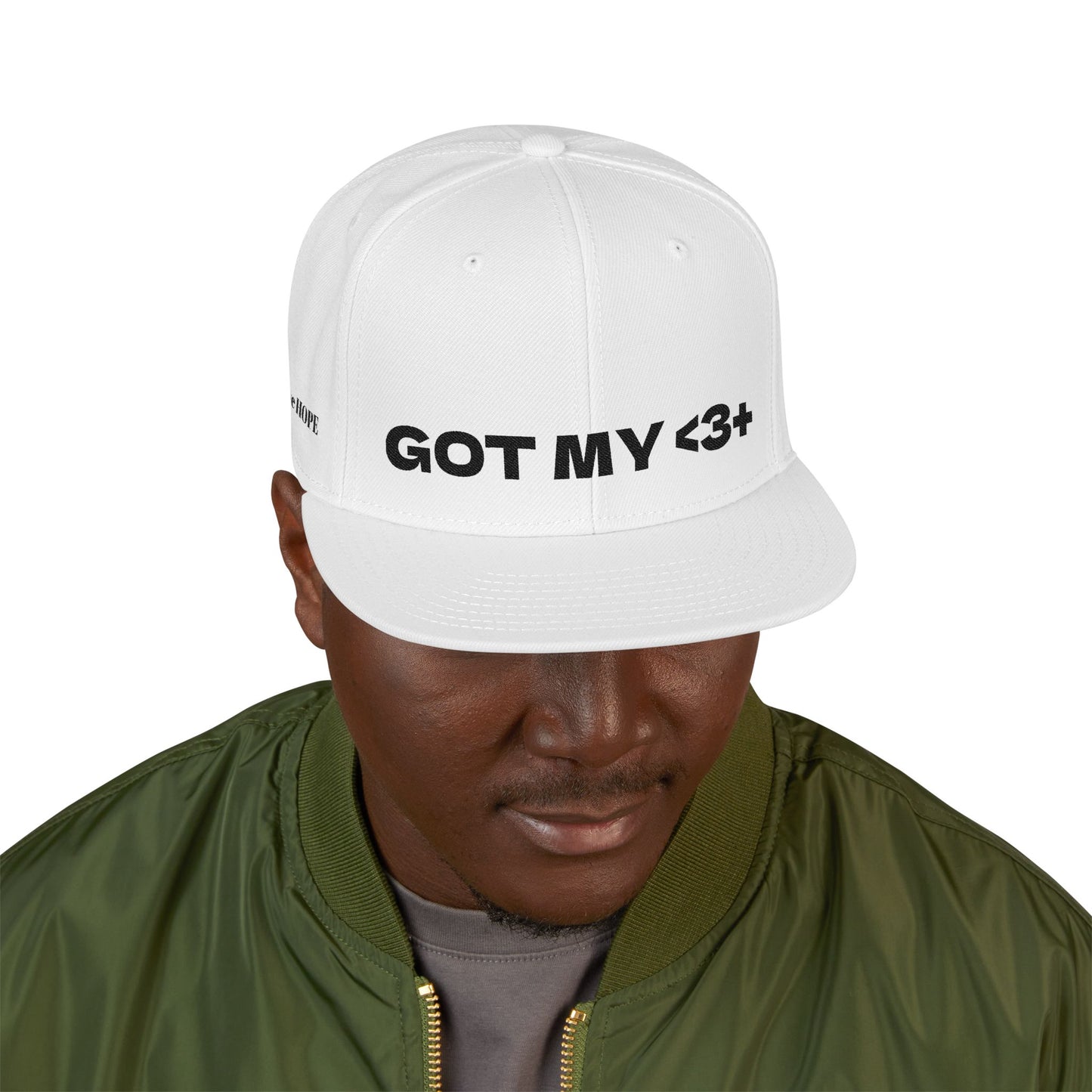 "Got My <3 +" (Got My Heart Positive) Snapback Cap, Embroidered Hat, Casual Streetwear, Gift for Him/Her, (Many color variants)