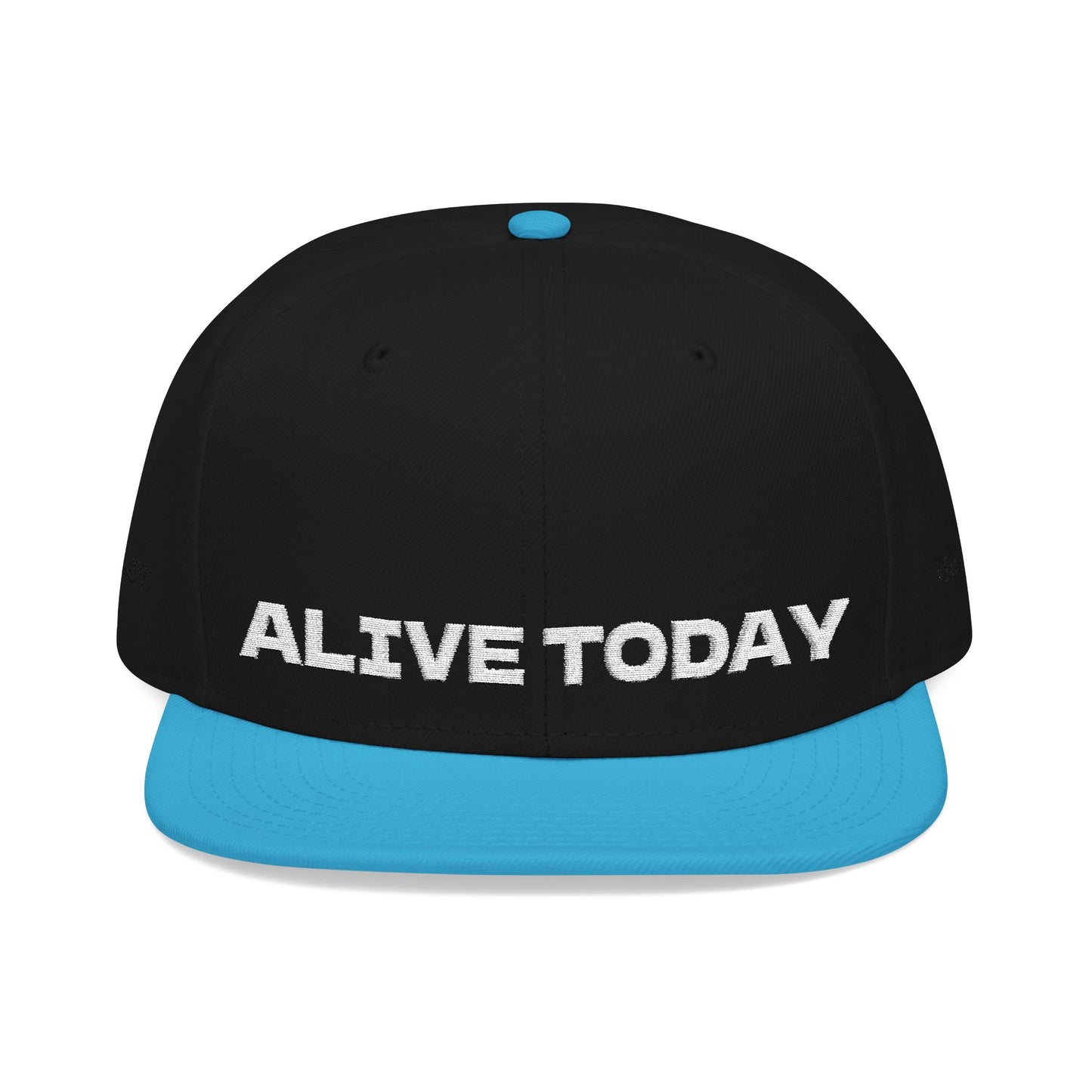 White Font "ALIVE TODAY" Snapback Cap, Embroidered Hat, Casual Streetwear, (Many color variants)