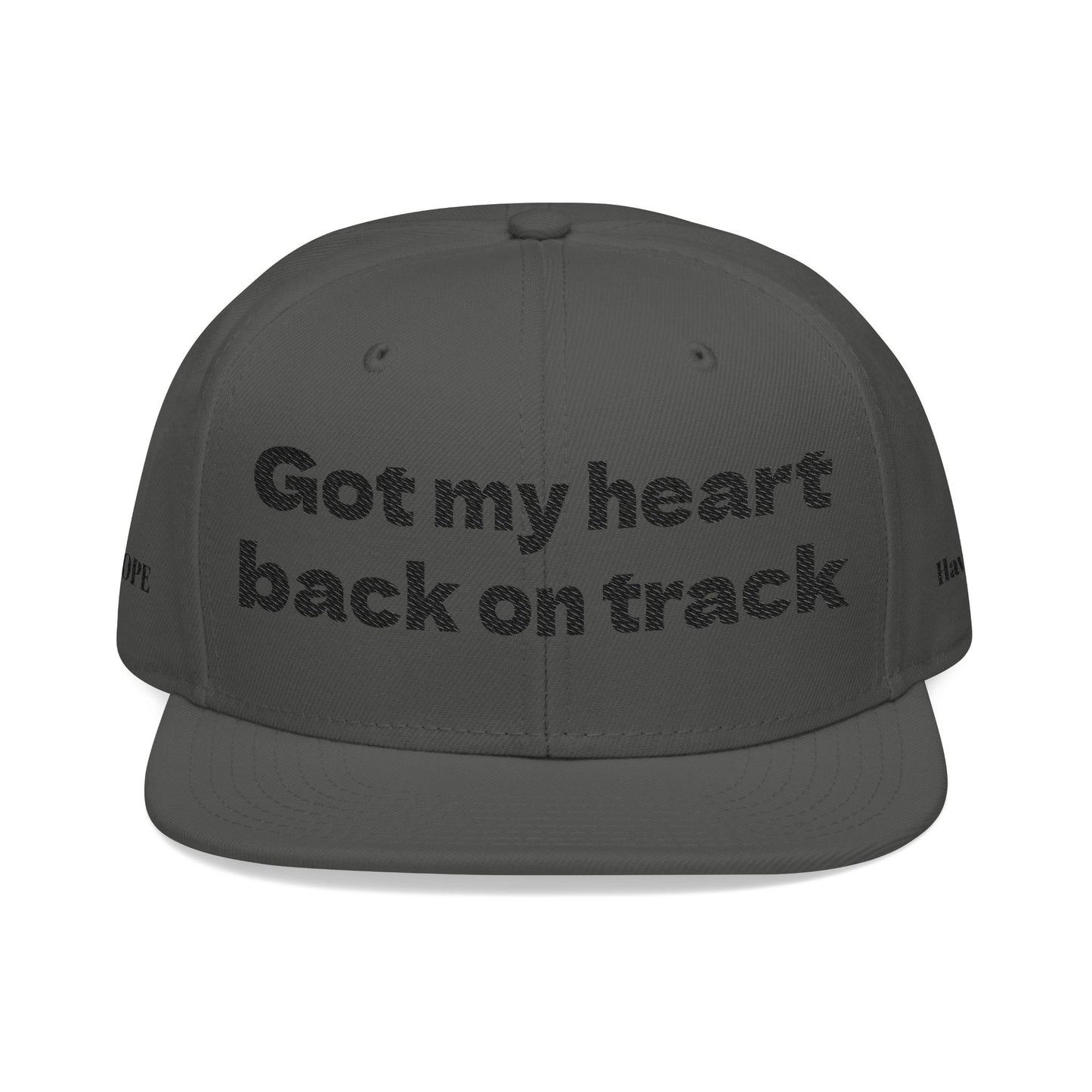 "Got my heart back on track" Snapback Cap, Embroidered Hat, Casual Streetwear, (Many color variants)