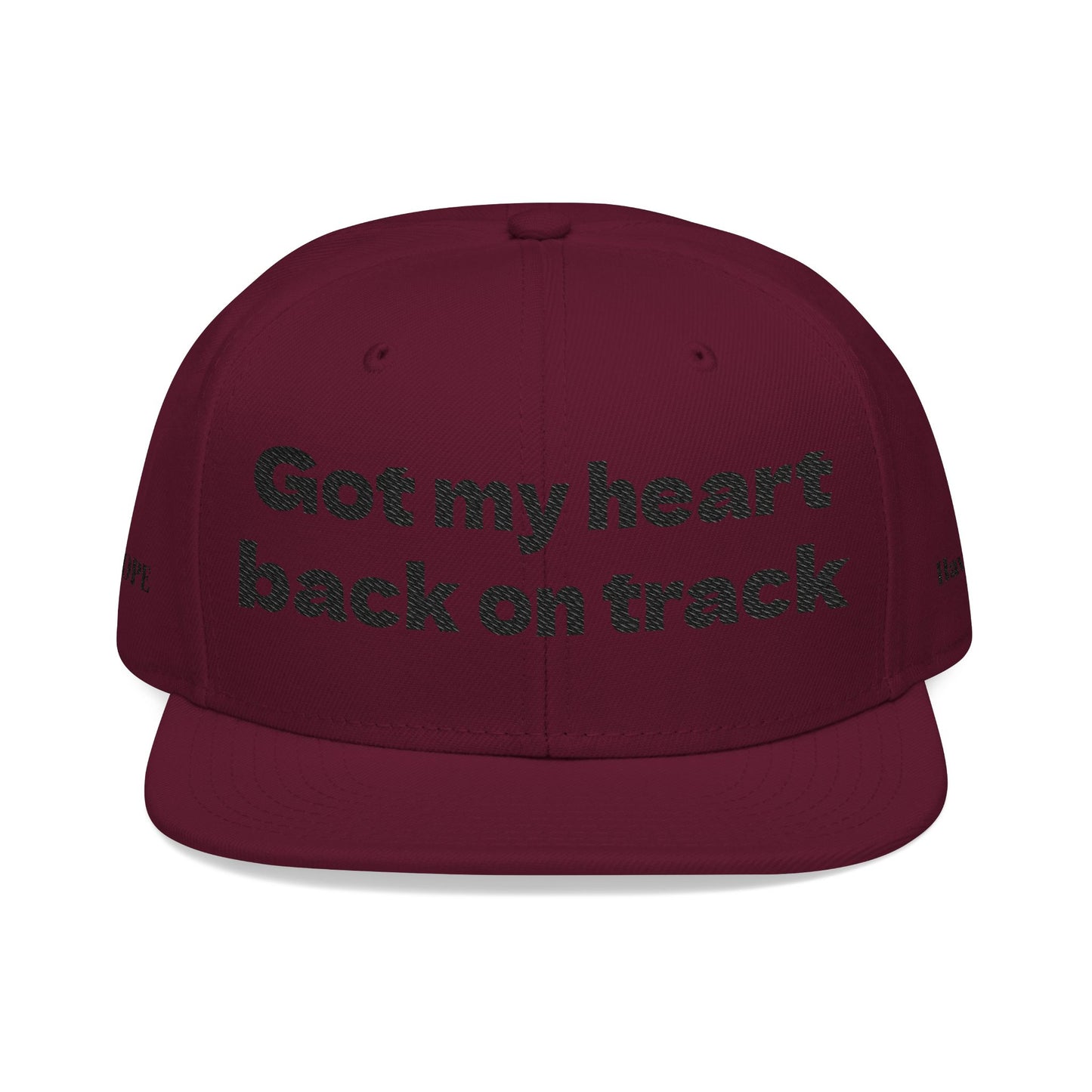 "Got my heart back on track" Snapback Cap, Embroidered Hat, Casual Streetwear, (Many color variants)