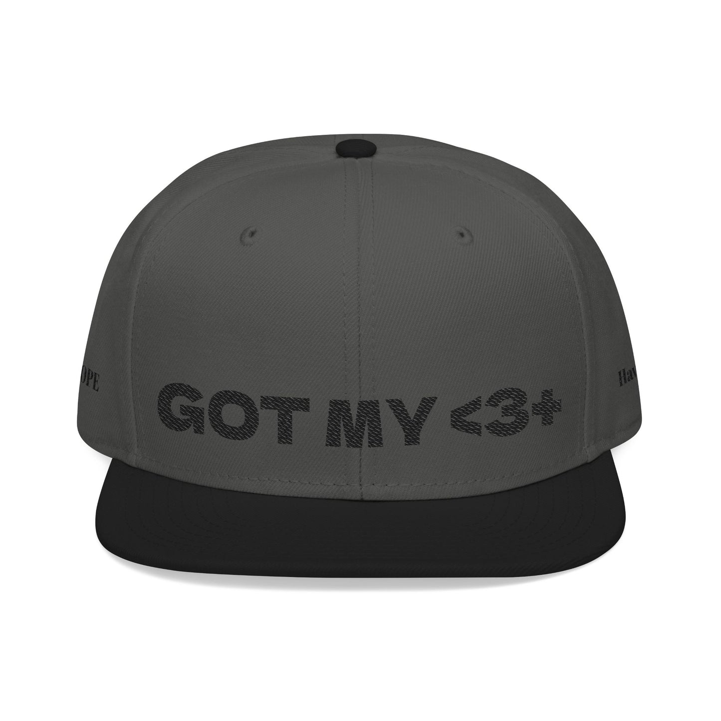 "Got My <3 +" (Got My Heart Positive) Snapback Cap, Embroidered Hat, Casual Streetwear, Gift for Him/Her, (Many color variants)