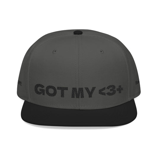 "Got My <3 +" (Got My Heart Positive) Snapback Cap, Embroidered Hat, Casual Streetwear, Gift for Him/Her, (Many color variants)