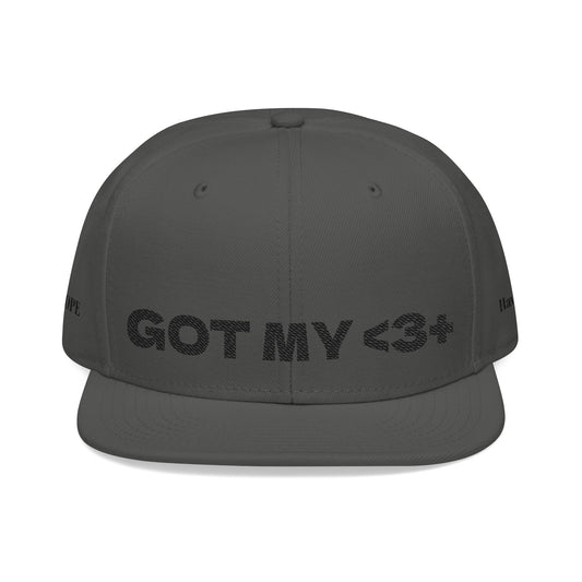 "Got My <3 +" (Got My Heart Positive) Snapback Cap, Embroidered Hat, Casual Streetwear, Gift for Him/Her, (Many color variants)