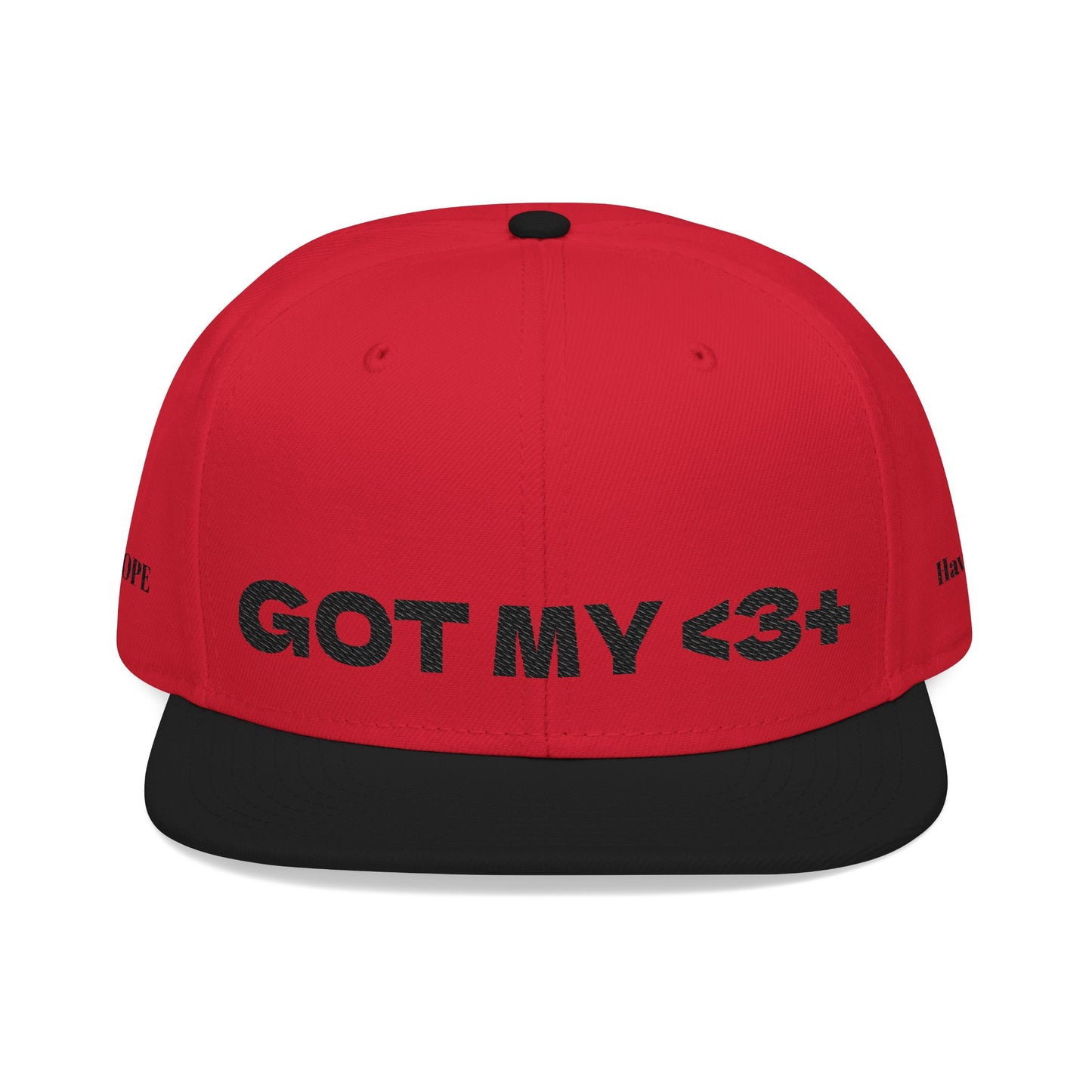 "Got My <3 +" (Got My Heart Positive) Snapback Cap, Embroidered Hat, Casual Streetwear, Gift for Him/Her, (Many color variants)