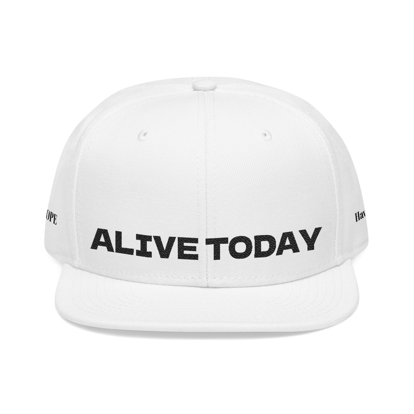 "ALIVE TODAY" Snapback Cap, Embroidered Hat, Casual Streetwear (Many color variants)