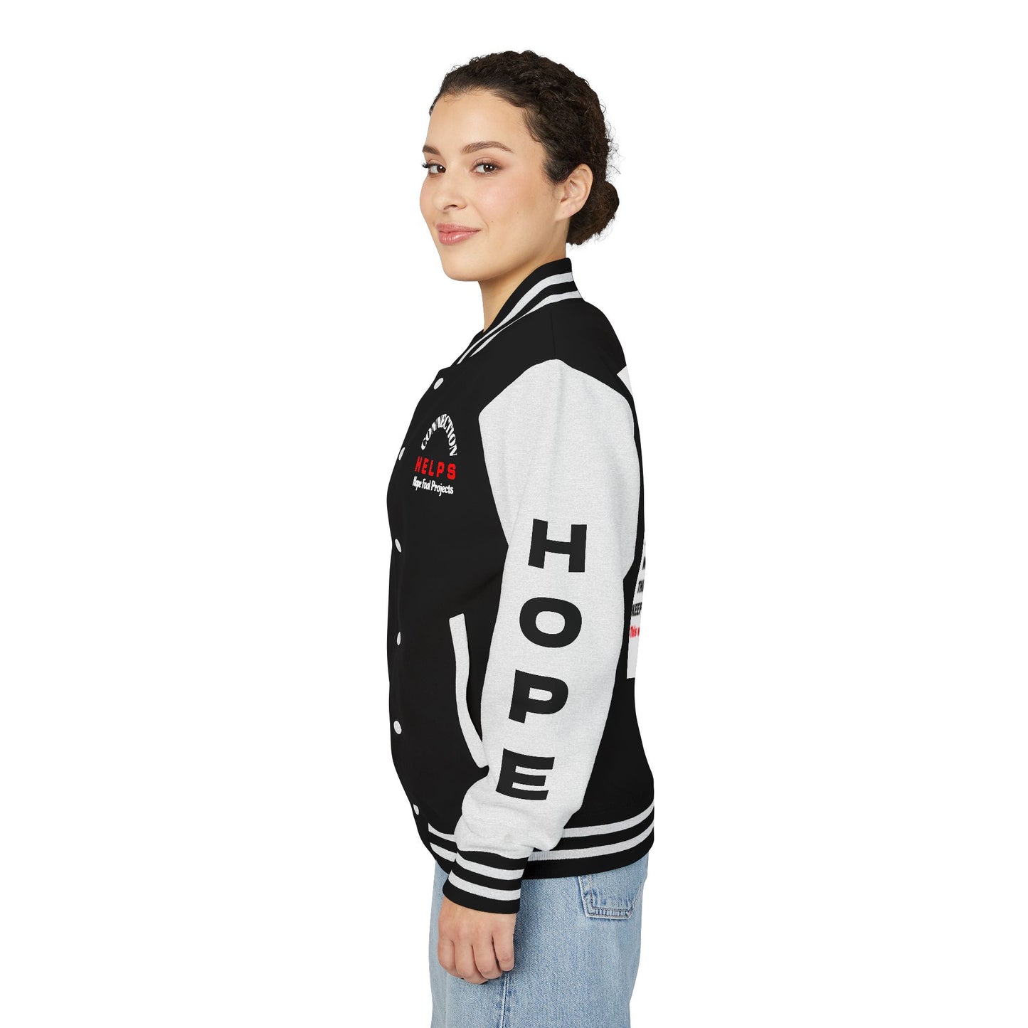 True Punk Have Hope Inspired Unisex Heavyweight Letterman Jacket - Empowering Message "This world ain't got s*** on you." Comes in many color variants!