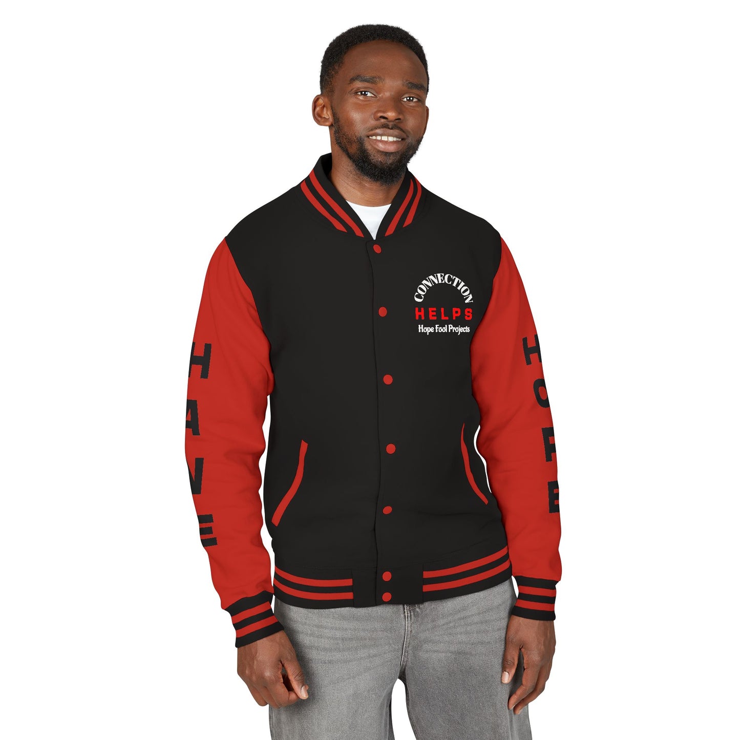 Rule Breaker Have Hope Inspired Unisex Heavyweight Letterman Jacket - Empowering Message "STOP BEING SO D*** HARD ON YOURSELF." Comes in many color variants!