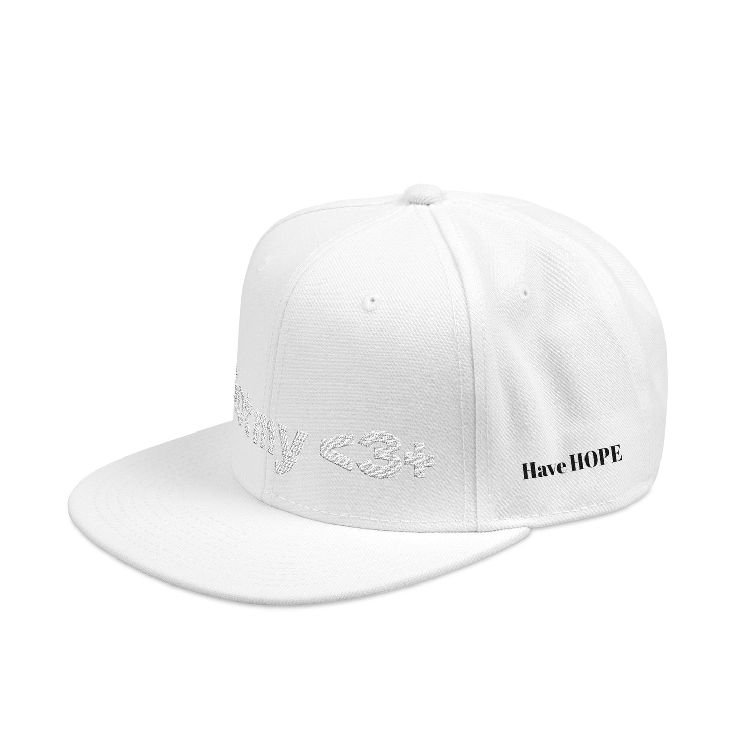 White Font "Got My <3 +" (Got My Heart Positive) Snapback Cap, Embroidered Hat, Casual Streetwear, Gift for Him/Her, (Many color variants)