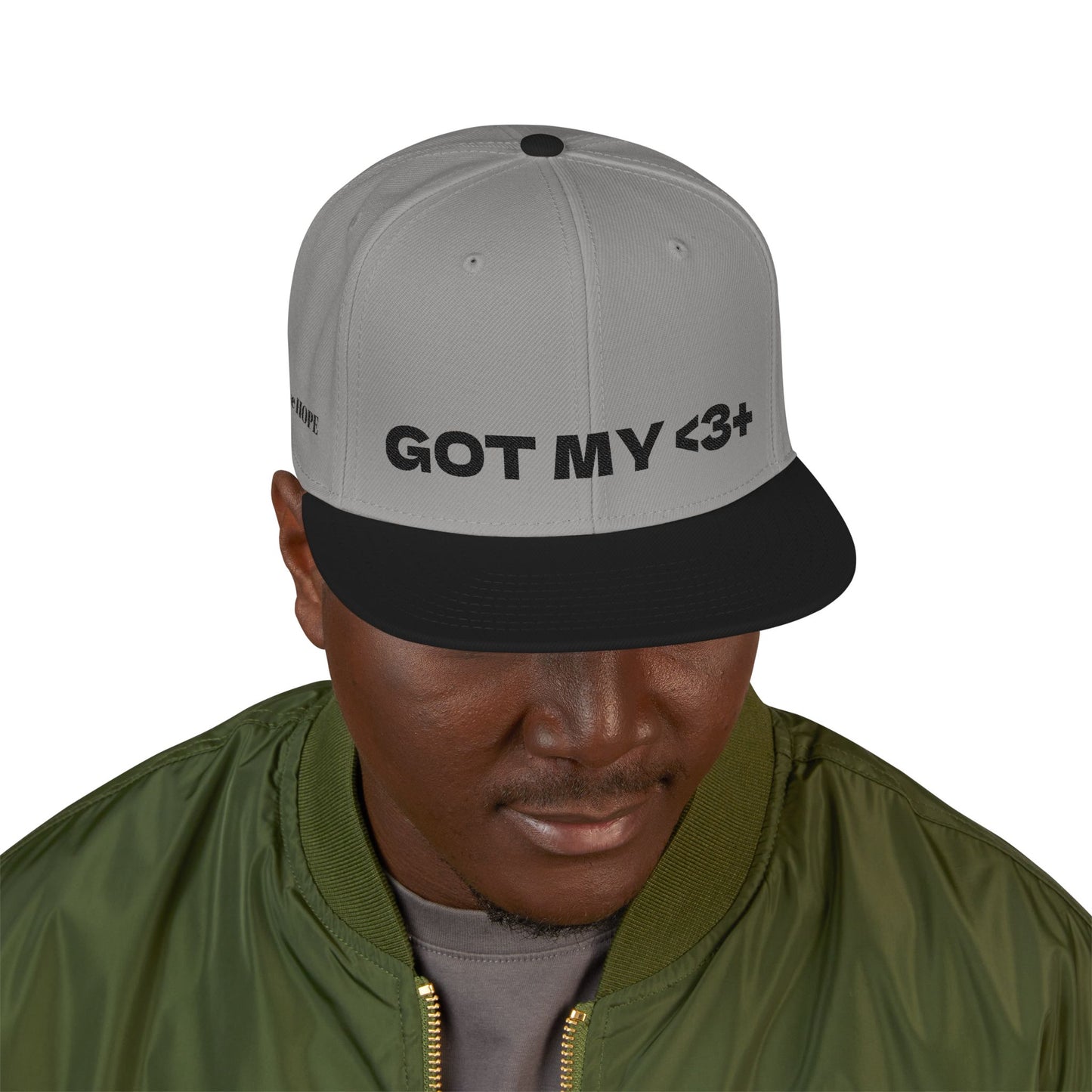 "Got My <3 +" (Got My Heart Positive) Snapback Cap, Embroidered Hat, Casual Streetwear, Gift for Him/Her, (Many color variants)
