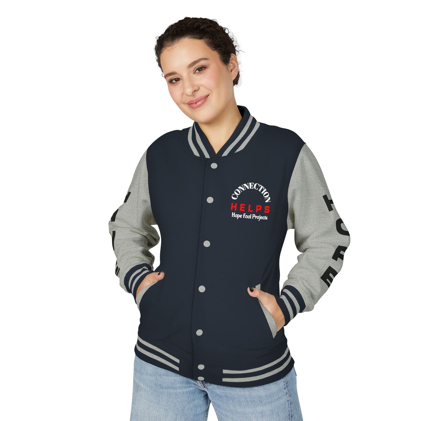 From Here On Have Hope Inspired Unisex Heavyweight Letterman Jacket - Empowering Message "You know D*** well you can do it." Comes in many color variants!