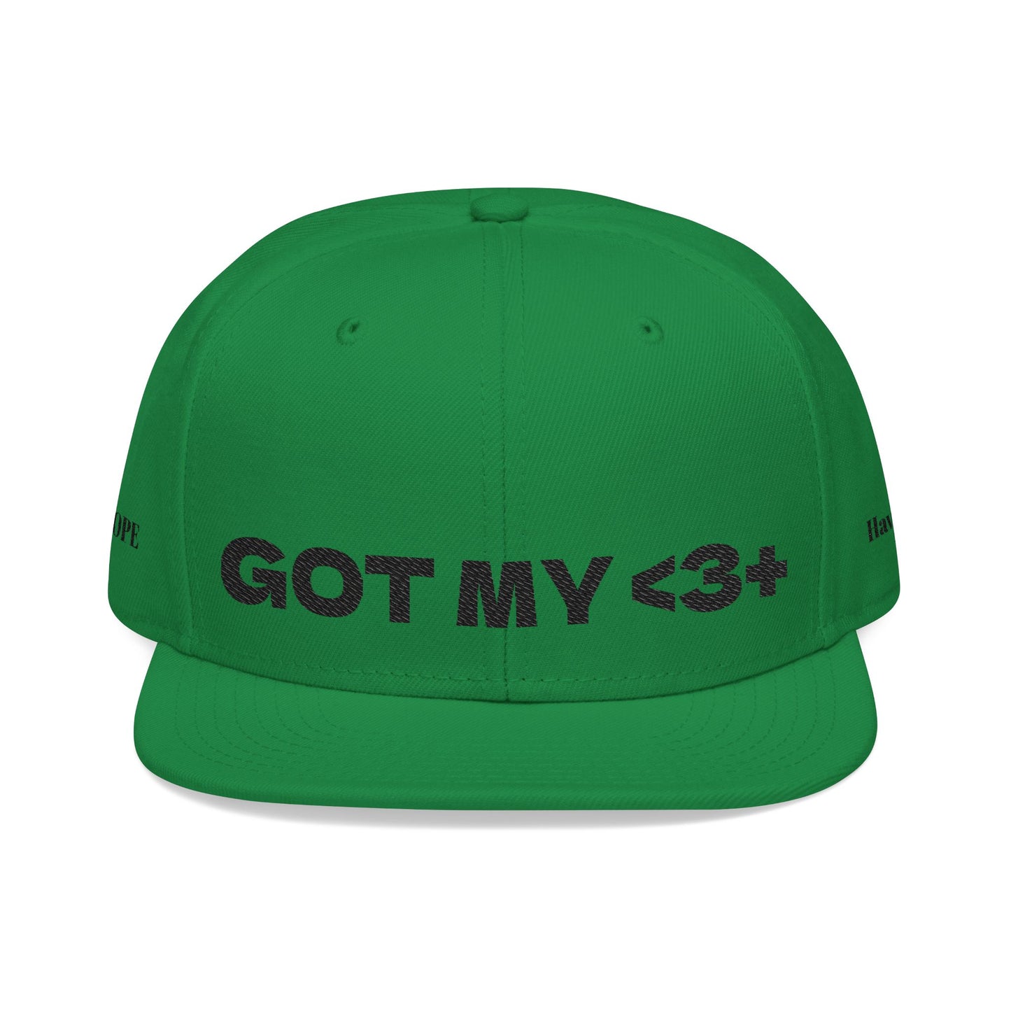 "Got My <3 +" (Got My Heart Positive) Snapback Cap, Embroidered Hat, Casual Streetwear, Gift for Him/Her, (Many color variants)