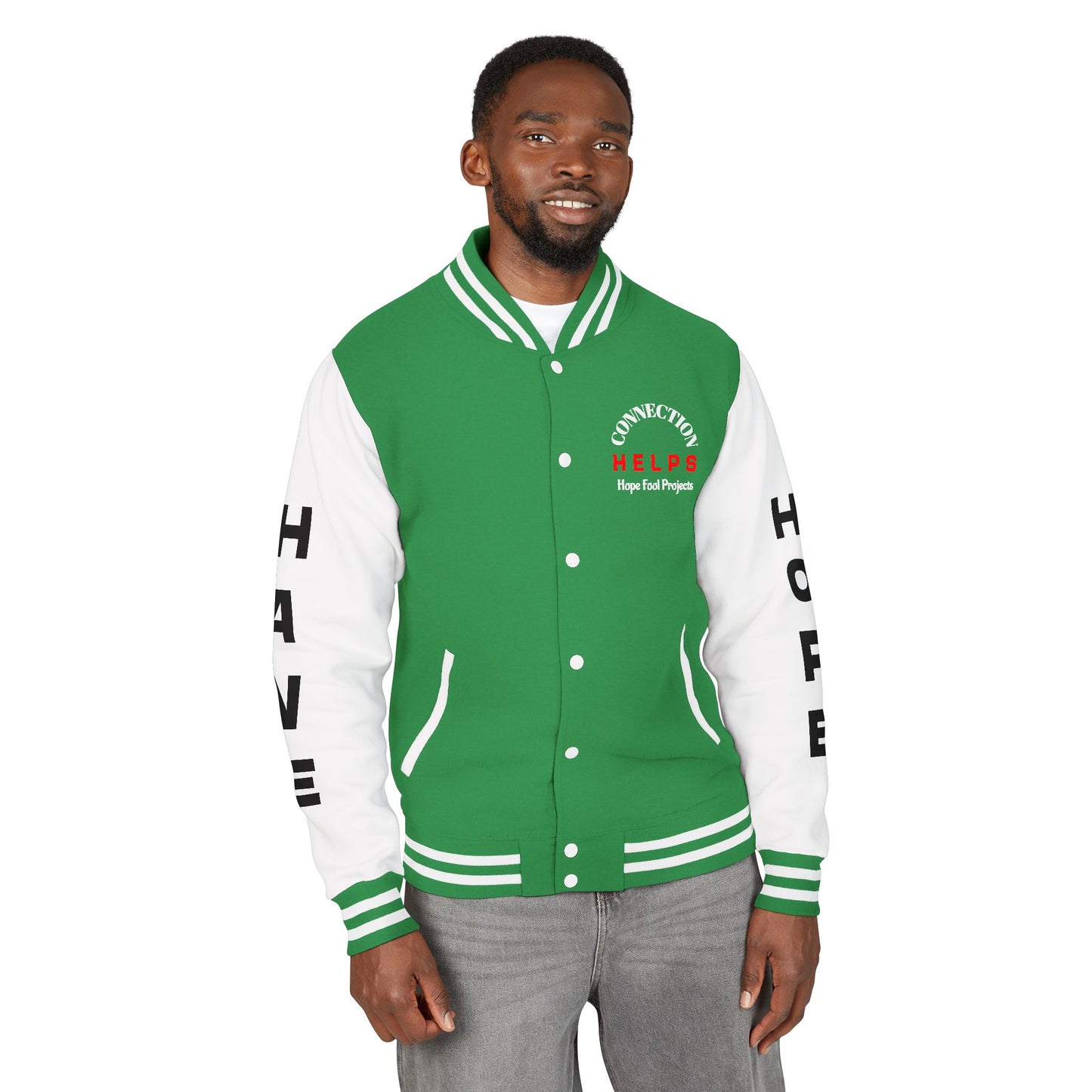 Rule Breaker Have Hope Inspired Unisex Heavyweight Letterman Jacket - Empowering Message "STOP BEING SO D*** HARD ON YOURSELF." Comes in many color variants!