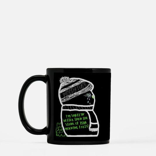 Stanky Attitude Monster Black Coffee Mug 11oz - "I'm Smellin' better than the stank of your morning farts."
