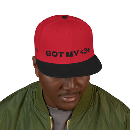 "Got My <3 +" (Got My Heart Positive) Snapback Cap, Embroidered Hat, Casual Streetwear, Gift for Him/Her, (Many color variants)