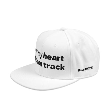 "Got my heart back on track" Snapback Cap, Embroidered Hat, Casual Streetwear, (Many color variants)