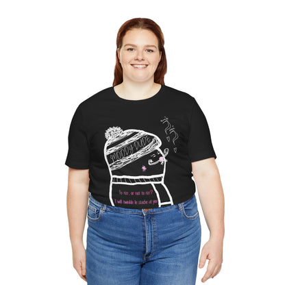 Red Font  "I will twinkle le stache at you over un cafe, oui oui?" -Rizz ( Coffee ) Monster Unisex Jersey Short Sleeve Tee