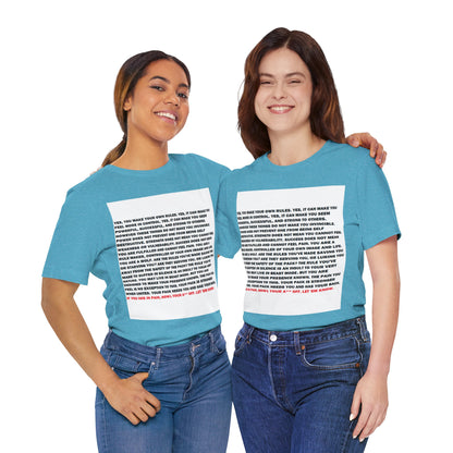 Rule Maker Motivational Messaging Variants of Blue "IF YOU ARE IN PAIN, HOWL YOUR A** OFF. LET 'EM KNOW." Unisex Jersey Short Sleeve Tee (Color Group 4of4)