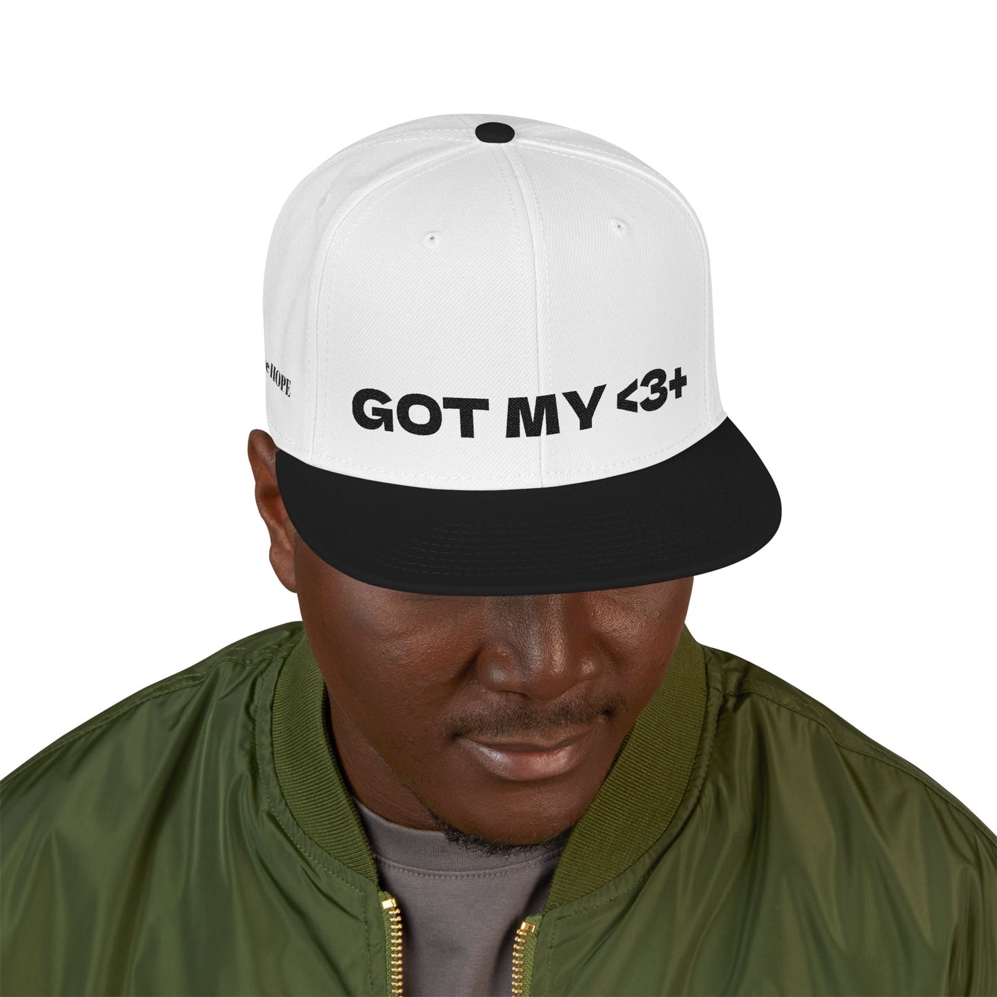 "Got My <3 +" (Got My Heart Positive) Snapback Cap, Embroidered Hat, Casual Streetwear, Gift for Him/Her, (Many color variants)