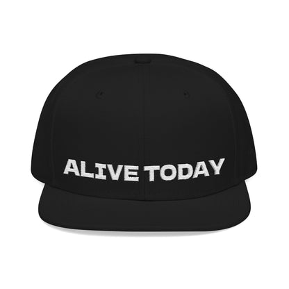 White Font "ALIVE TODAY" Snapback Cap, Embroidered Hat, Casual Streetwear, (Many color variants)