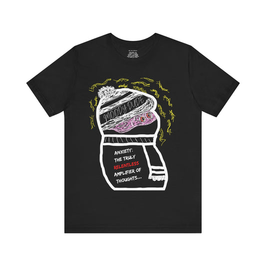 "ANXIETY THE TRULY RELENTLESS AMPLIFIER OF THOUGHTS..." - Anxiety ( Coffee ) Monster Unisex Jersey Short Sleeve Tee