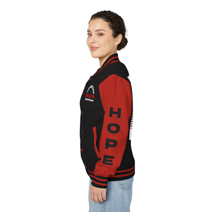Rule Maker Have Hope Inspired Unisex Heavyweight Letterman Jacket - Empowering Message "IF YOU ARE IN PAIN, HOWL YOUR A** OFF. LET 'EM KNOW." Comes in many color variants!