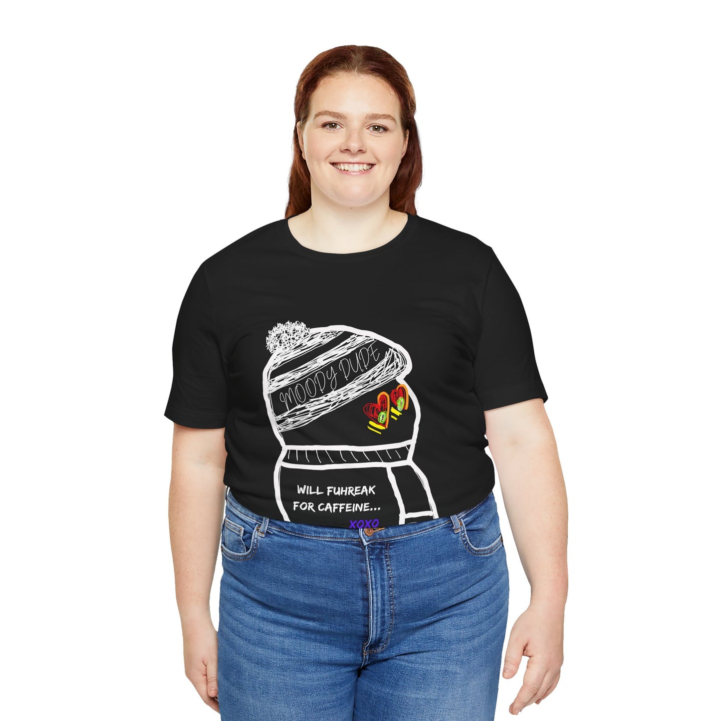 "Will Fuhreak for caffeine... XOXO" -Caffeinated ( Coffee ) Monster Unisex Jersey Short Sleeve Tee