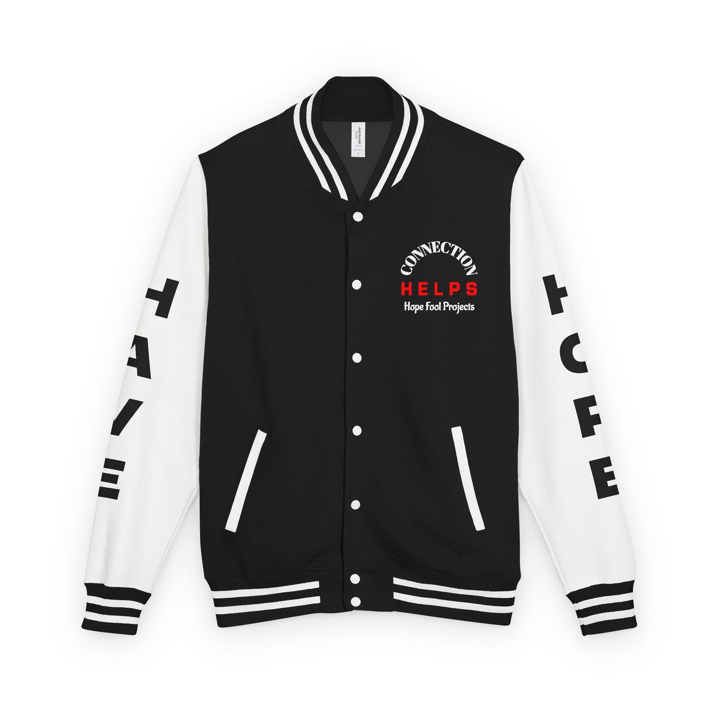 Rule Breaker Have Hope Inspired Unisex Heavyweight Letterman Jacket - Empowering Message "STOP BEING SO D*** HARD ON YOURSELF." Comes in many color variants!
