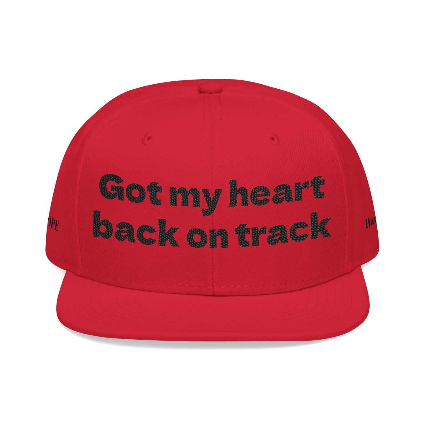 "Got my heart back on track" Snapback Cap, Embroidered Hat, Casual Streetwear, (Many color variants)