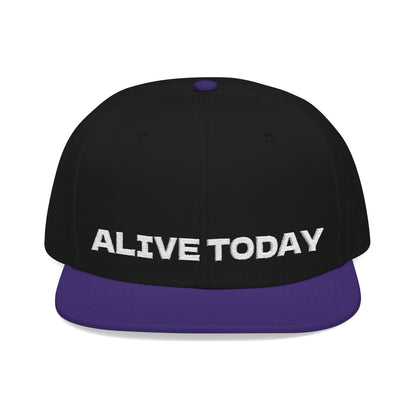 White Font "ALIVE TODAY" Snapback Cap, Embroidered Hat, Casual Streetwear, (Many color variants)