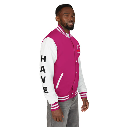 From Here On Have Hope Inspired Unisex Heavyweight Letterman Jacket - Empowering Message "You know D*** well you can do it." Comes in many color variants!