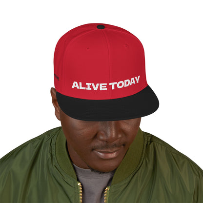 White Font "ALIVE TODAY" Snapback Cap, Embroidered Hat, Casual Streetwear, (Many color variants)