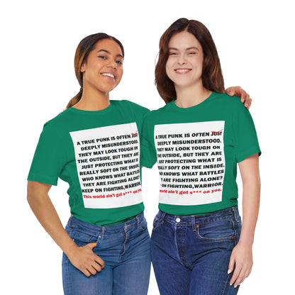 True Punk Motivational Messaging Variants of Green "This world ain't got s*** on you." Unisex Jersey Short Sleeve Tee (Color Group 3of4)