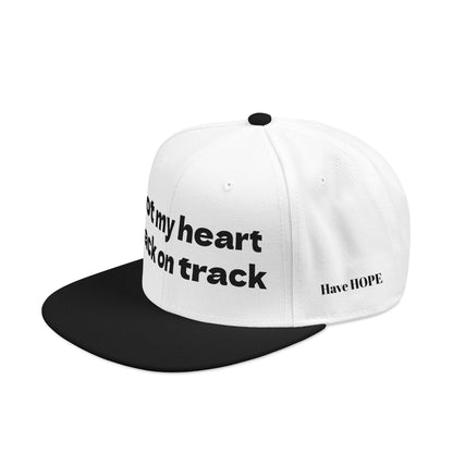 "Got my heart back on track" Snapback Cap, Embroidered Hat, Casual Streetwear, (Many color variants)