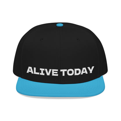 White Font "ALIVE TODAY" Snapback Cap, Embroidered Hat, Casual Streetwear, (Many color variants)