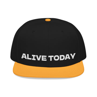 White Font "ALIVE TODAY" Snapback Cap, Embroidered Hat, Casual Streetwear, (Many color variants)