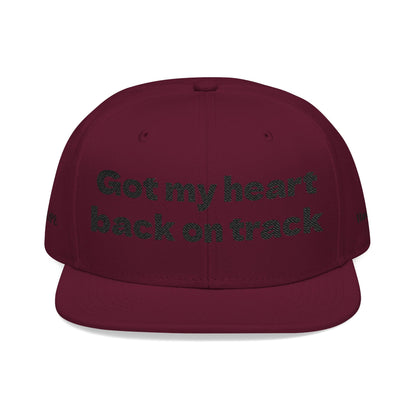 "Got my heart back on track" Snapback Cap, Embroidered Hat, Casual Streetwear, (Many color variants)